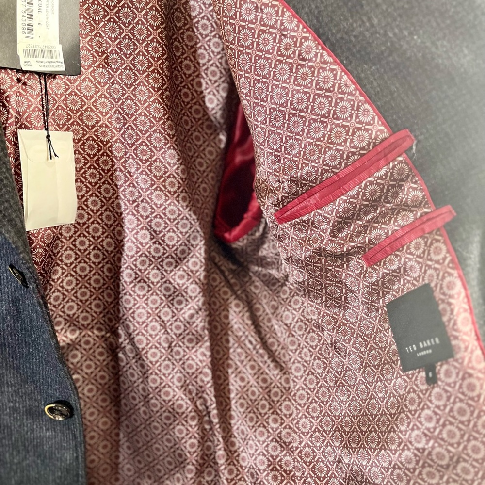 NWT Tall Men’s Ted Baker London Designer Wool 3 Quarter Length Coat Size 2XL - Picture 5 of 10